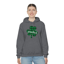 Load image into Gallery viewer, Preschool Plaid Shamrock ADULT Hooded Sweatshirt

