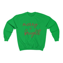 Load image into Gallery viewer, Merry and Bright Script Crewneck
