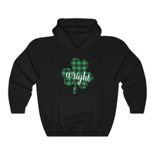 Load image into Gallery viewer, Wright Plaid Shamrock ADULT Hooded Sweatshirt
