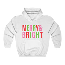 Load image into Gallery viewer, Merry &amp; Bright Hooded Sweatshirt
